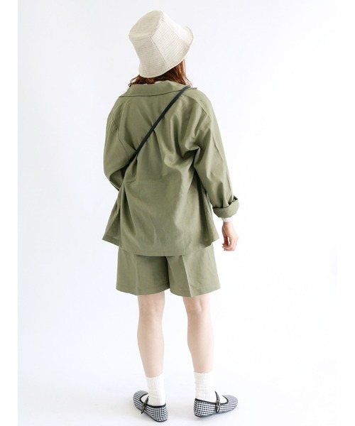 ehka sopo（エヘカソポ）の「リネン混タックショートパンツ(セットアップ可)（その他パンツ・レディース・ベージュ/グリーン/キナリ・ﾌﾘ-）」の22枚目の写真