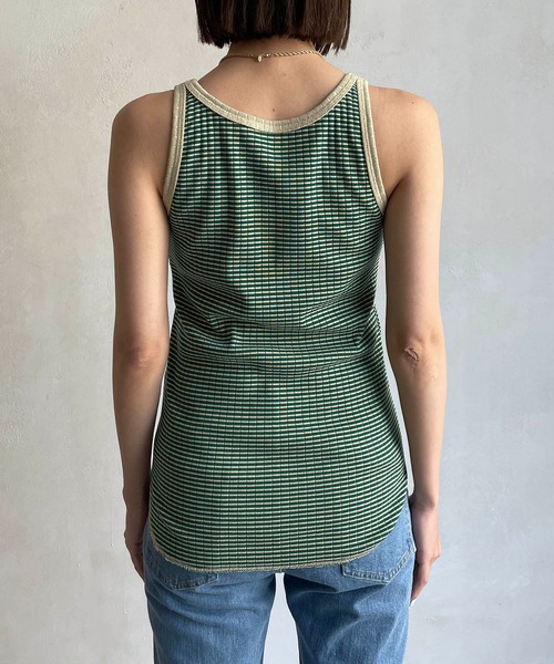 CAPRICIEUX LE'MAGE（カプリシューレマージュ）の「マルチボーダータンク（タンクトップ・レディース・ブラウン/グリーン・FREE）」の5枚目の写真