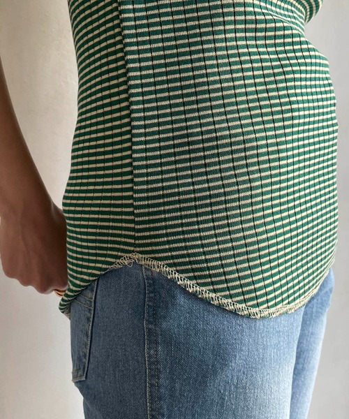 CAPRICIEUX LE'MAGE（カプリシューレマージュ）の「マルチボーダータンク（タンクトップ・レディース・ブラウン/グリーン・FREE）」の7枚目の写真