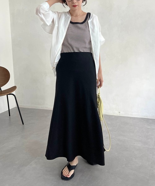 CAPRICIEUX LE'MAGE（カプリシューレマージュ）の「マルチボーダータンク（タンクトップ・レディース・ブラウン/グリーン・FREE）」の14枚目の写真