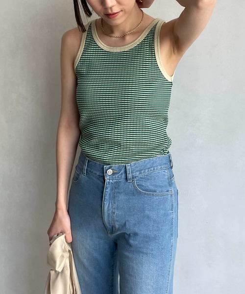 CAPRICIEUX LE'MAGE（カプリシューレマージュ）の「マルチボーダータンク（タンクトップ・レディース・ブラウン/グリーン・FREE）」の18枚目の写真