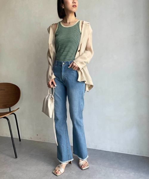 CAPRICIEUX LE'MAGE（カプリシューレマージュ）の「マルチボーダータンク（タンクトップ・レディース・ブラウン/グリーン・FREE）」の19枚目の写真