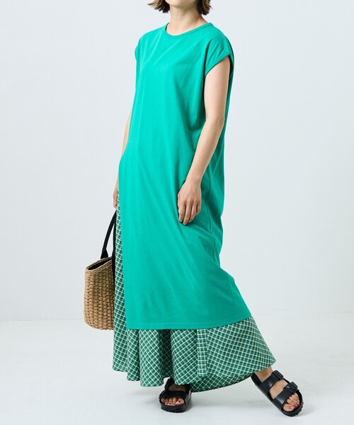 FREAK'S STORE（フリークスストア）の「空紡天竺スリットワンピース（ワンピース・レディース・オフホワイト/ブラック/グリーン・ﾌﾘ-）」の10枚目の写真