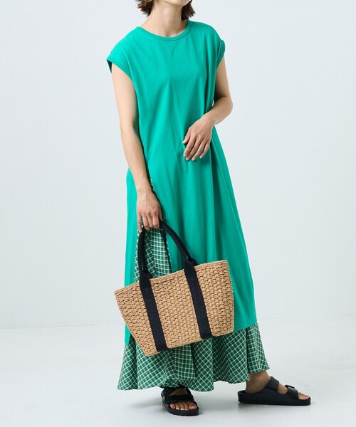 FREAK'S STORE（フリークスストア）の「空紡天竺スリットワンピース（ワンピース・レディース・オフホワイト/ブラック/グリーン・ﾌﾘ-）」の11枚目の写真