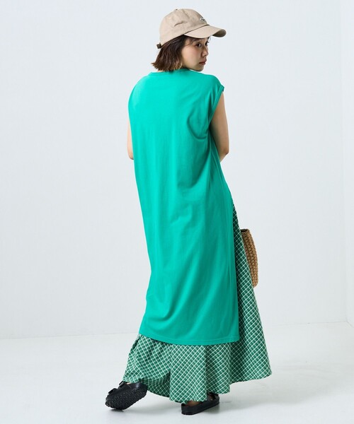 FREAK'S STORE（フリークスストア）の「空紡天竺スリットワンピース（ワンピース・レディース・オフホワイト/ブラック/グリーン・ﾌﾘ-）」の12枚目の写真