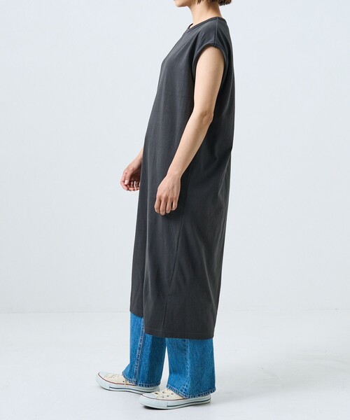 FREAK'S STORE（フリークスストア）の「空紡天竺スリットワンピース（ワンピース・レディース・オフホワイト/ブラック/グリーン・ﾌﾘ-）」の21枚目の写真