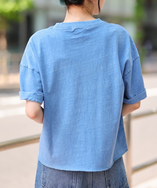 WEGO（ウィゴー）の「WEGO/ロールアップピグメントT（Tシャツ/カットソー・レディース・ブルー/グリーン/スミクロ・FREE）」の15枚目の写真