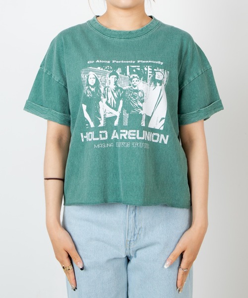 WEGO（ウィゴー）の「WEGO/ロールアップピグメントT（Tシャツ/カットソー・レディース・ブルー/グリーン/スミクロ・FREE）」の21枚目の写真