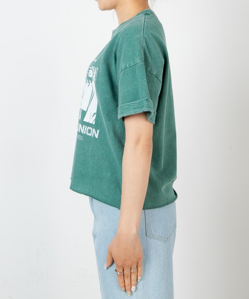 WEGO（ウィゴー）の「WEGO/ロールアップピグメントT（Tシャツ/カットソー・レディース・ブルー/グリーン/スミクロ・FREE）」の22枚目の写真