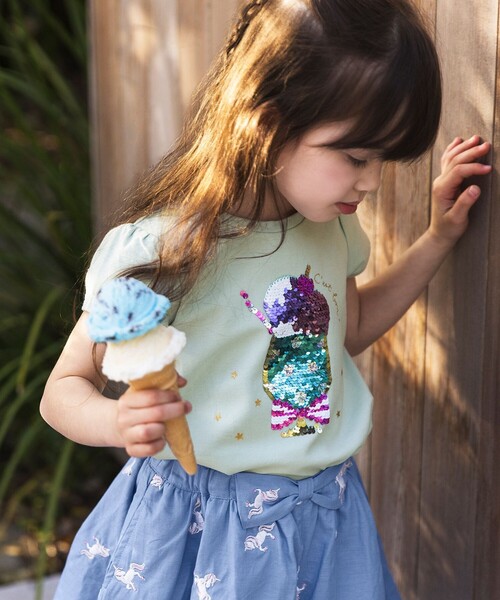 ANY(エニィ)の「接触冷感スパンコールTシャツ(Tシャツ/カットソー・キッズ・ホワイト系/ライトグリーン系/ライラック系・100/110/120/130)」の5枚目の写真