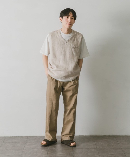URBAN RESEARCH DOORS（アーバンリサーチドアーズ）の「リネンVネックベスト（ベスト・メンズ・スミクロ/アイボリー/ネイビー・M/L）」の10枚目の写真