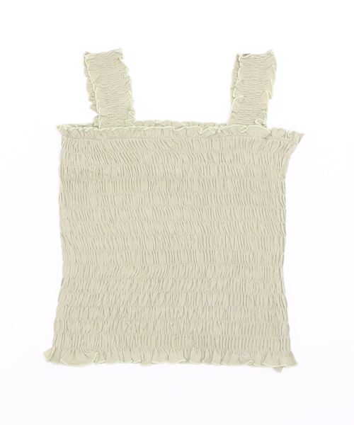 one way（ワンウェイ）の「シャーリングキャミソール（キャミソール・レディース・ホワイト/ブラック/ライトグリーン/ライトブラウン/グリーン・FREE）」の4枚目の写真