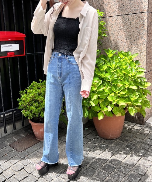 one way（ワンウェイ）の「シャーリングキャミソール（キャミソール・レディース・ホワイト/ブラック/ライトグリーン/ライトブラウン/グリーン・FREE）」の13枚目の写真