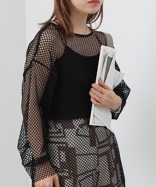COLONY 2139（コロニートゥーワンスリーナイン）の「カットメッシュプルオーバー（Tシャツ/カットソー・レディース・オフホワイト/ブラック・FREE）」の12枚目の写真