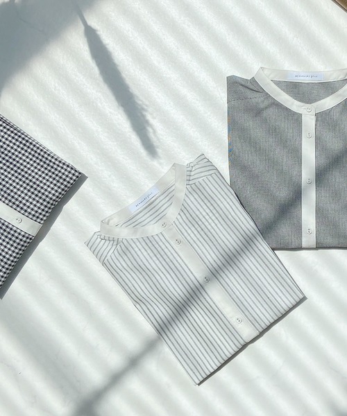 AS KNOW AS plus(アズノゥアズプラス)の「●クレリックに7分袖ブラウス(シャツ/ブラウス・レディース・ストライプ/ブラック系その他/ブラック系その他2・FREE)」の3枚目の写真