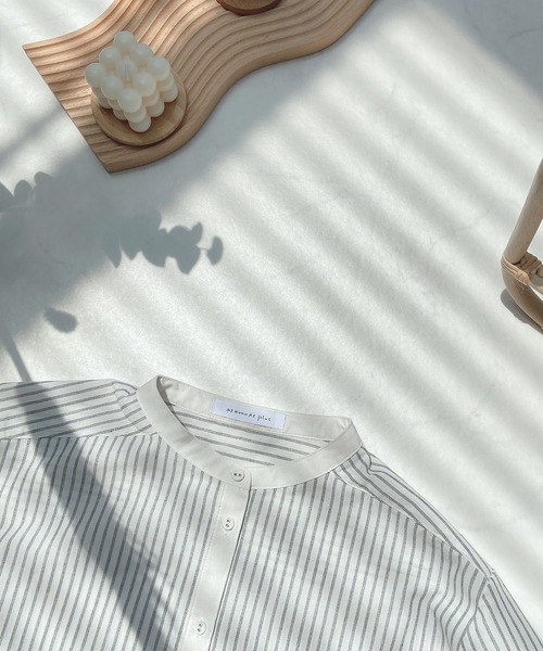 AS KNOW AS plus(アズノゥアズプラス)の「●クレリックに7分袖ブラウス(シャツ/ブラウス・レディース・ストライプ/ブラック系その他/ブラック系その他2・FREE)」の5枚目の写真