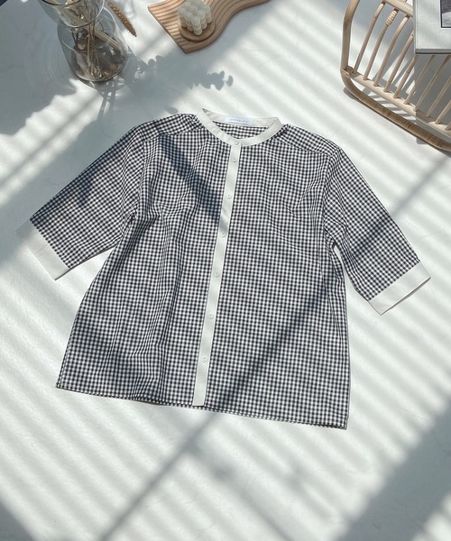 AS KNOW AS plus(アズノゥアズプラス)の「●クレリックに7分袖ブラウス(シャツ/ブラウス・レディース・ストライプ/ブラック系その他/ブラック系その他2・FREE)」の6枚目の写真