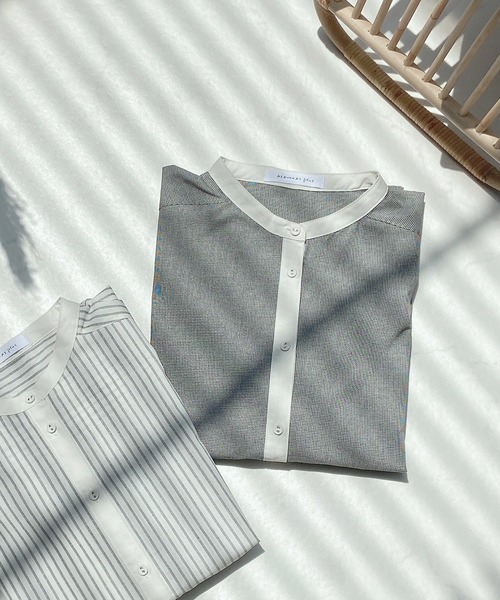 AS KNOW AS plus(アズノゥアズプラス)の「●クレリックに7分袖ブラウス(シャツ/ブラウス・レディース・ストライプ/ブラック系その他/ブラック系その他2・FREE)」の9枚目の写真