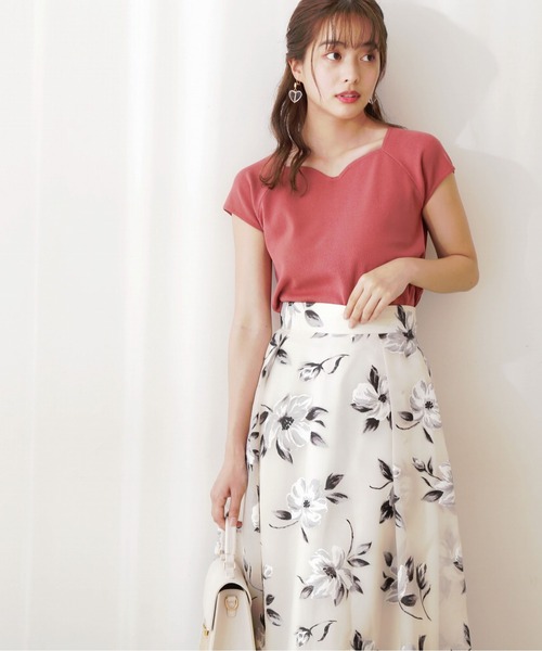 PROPORTION BODY DRESSING（プロポーションボディドレッシング）の「デコルテハートカラーフレンチスリーブニット / 1212270600（ニット/セーター・レディース・オレンジ/ブルー/ブラック/オフホワイト・FREE）」の14枚目の写真