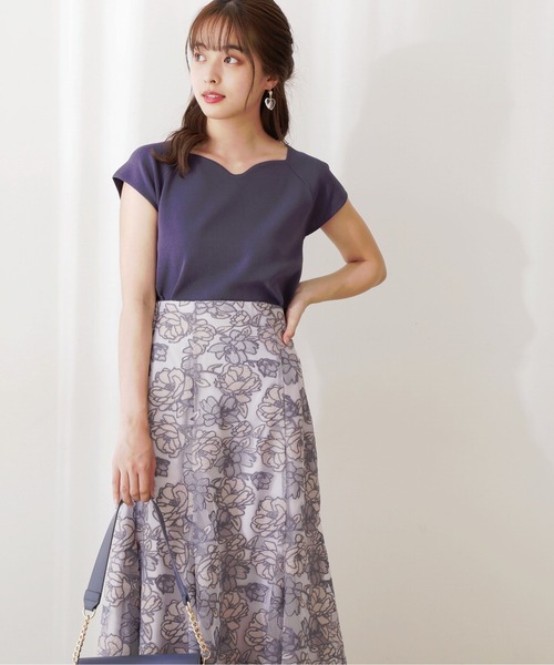 PROPORTION BODY DRESSING（プロポーションボディドレッシング）の「デコルテハートカラーフレンチスリーブニット / 1212270600（ニット/セーター・レディース・オレンジ/ブルー/ブラック/オフホワイト・FREE）」の8枚目の写真