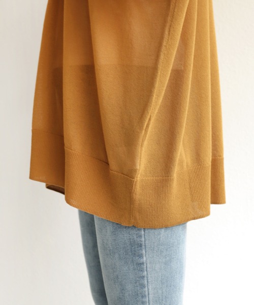 andme（アンドミー）の「オーバーサイズシアーニットカーディガン（カーディガン/ボレロ・レディース・ブラック/オフホワイト/ブラウン/パープル/イエロー/オリーブ/レンガ/モカ/グリーン/ライトグレー・M）」の20枚目の写真