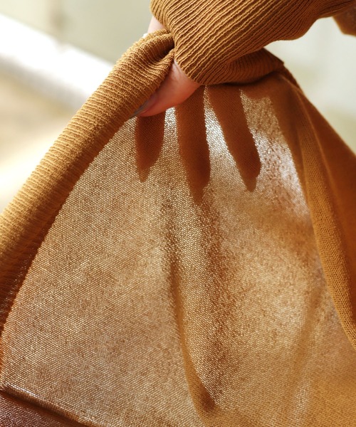 andme（アンドミー）の「オーバーサイズシアーニットカーディガン（カーディガン/ボレロ・レディース・ブラック/オフホワイト/ブラウン/パープル/イエロー/オリーブ/レンガ/モカ/グリーン/ライトグレー・M）」の21枚目の写真