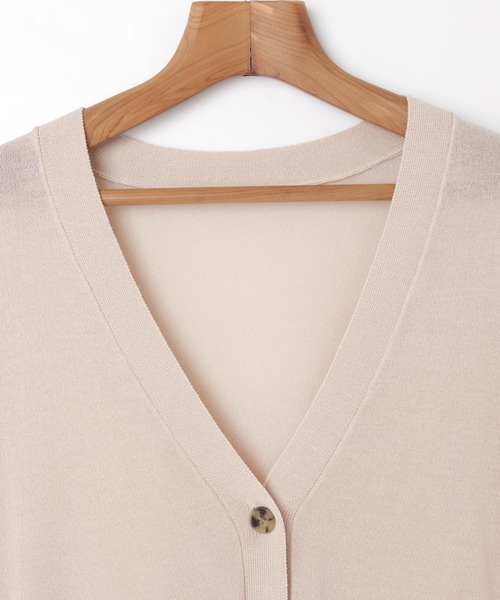 andme（アンドミー）の「オーバーサイズシアーニットカーディガン（カーディガン/ボレロ・レディース・ブラック/オフホワイト/ブラウン/パープル/イエロー/オリーブ/レンガ/モカ/グリーン/ライトグレー・M）」の22枚目の写真