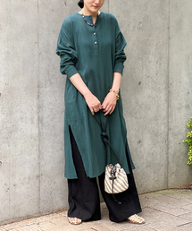 IENA LA BOUCLE IND ドビーストライプクルタシャツ