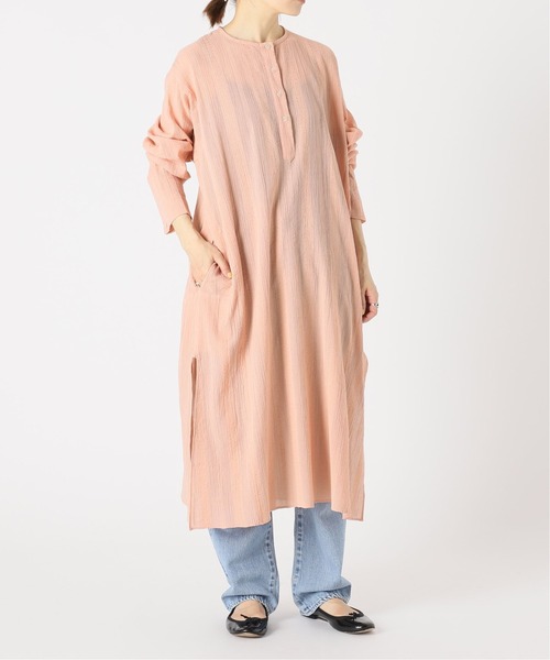 IENA LA BOUCLE IND ドビーストライプクルタシャツ IENA LA BOUCLE インド ドビーストライプクルタシャツ
