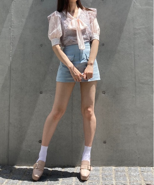 Voyage titty&Co.PETIT（ボヤージュティティアンドコープチ）の「【Voyage titty&Co. PETIT】カラーツイルセットアップ（ワンピース・レディース・ブルー/ピンク・FREE）」の8枚目の写真