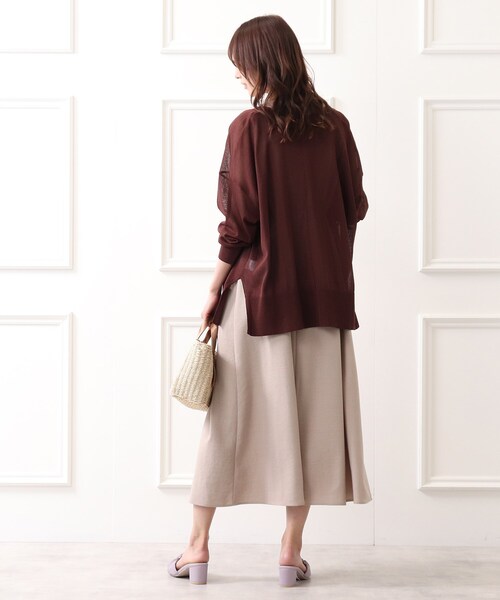 DRESKIP（ドレスキップ）の「◆Vネックシア－カーディガン（カーディガン/ボレロ・レディース・ブラック/ライトグリーン/ダークブラウン/ライトパープル・00）」の6枚目の写真