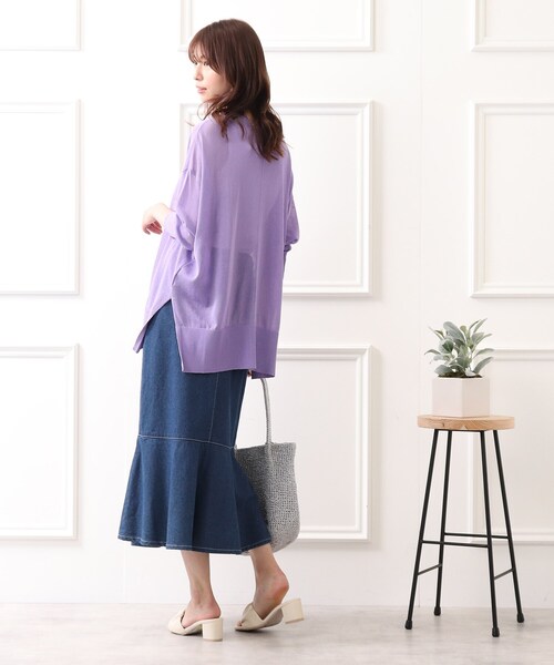 DRESKIP（ドレスキップ）の「◆Vネックシア－カーディガン（カーディガン/ボレロ・レディース・ブラック/ライトグリーン/ダークブラウン/ライトパープル・00）」の11枚目の写真