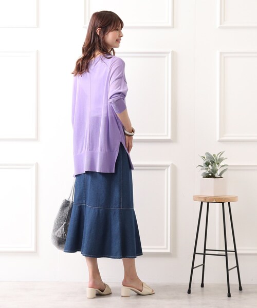 DRESKIP（ドレスキップ）の「◆Vネックシア－カーディガン（カーディガン/ボレロ・レディース・ブラック/ライトグリーン/ダークブラウン/ライトパープル・00）」の15枚目の写真