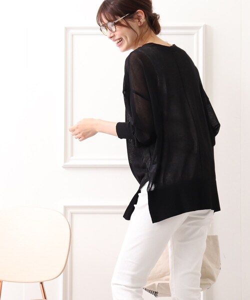 DRESKIP（ドレスキップ）の「◆Vネックシア－カーディガン（カーディガン/ボレロ・レディース・ブラック/ライトグリーン/ダークブラウン/ライトパープル・00）」の7枚目の写真