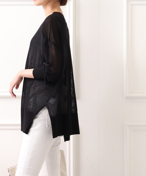 DRESKIP（ドレスキップ）の「◆Vネックシア－カーディガン（カーディガン/ボレロ・レディース・ブラック/ライトグリーン/ダークブラウン/ライトパープル・00）」の19枚目の写真