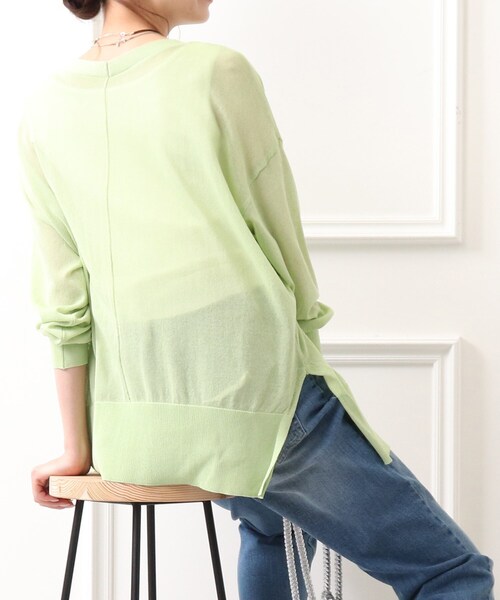 DRESKIP（ドレスキップ）の「◆Vネックシア－カーディガン（カーディガン/ボレロ・レディース・ブラック/ライトグリーン/ダークブラウン/ライトパープル・00）」の8枚目の写真