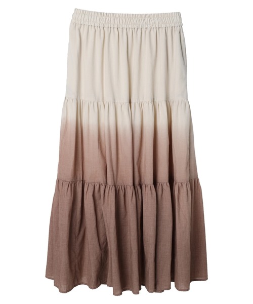 earth music&ecology(アースミュージックアンドエコロジー)の「段染めティアードスカート(スカート・レディース・ベージュ/ブルーグリーン・FREE)」の13枚目の写真