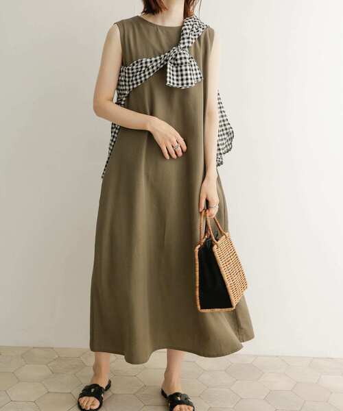 URBAN RESEARCH DOORS（アーバンリサーチドアーズ）の「ショルダータックフレアワンピース（ワンピース・レディース・ベージュ/カーキ/オレンジ系その他・MEDIUM）」の19枚目の写真