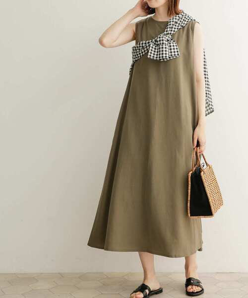 URBAN RESEARCH DOORS（アーバンリサーチドアーズ）の「ショルダータックフレアワンピース（ワンピース・レディース・ベージュ/カーキ/オレンジ系その他・MEDIUM）」の20枚目の写真