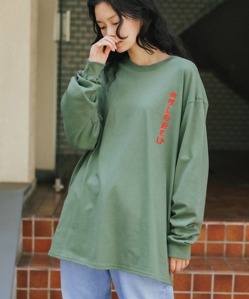 LONELY/論理(ロンリー)の「【ROOPTOKYO別注】LONELY(論理)/ロンリー DANCEWITH L/S TEE ロンT(Tシャツ/カットソー・レディース・グリーン/ブラック/グレー・XXL/L/XL/M)」の11枚目の写真