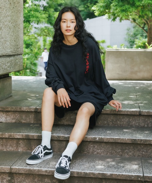 LONELY/論理(ロンリー)の「【ROOPTOKYO別注】LONELY(論理)/ロンリー DANCEWITH L/S TEE ロンT(Tシャツ/カットソー・レディース・グリーン/ブラック/グレー・XXL/L/XL/M)」の7枚目の写真