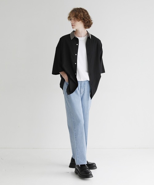 ビッグシルエットリラクシング5分袖クレリックシャツ（シャツ/ブラウス