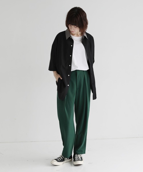 ビッグシルエットリラクシング5分袖クレリックシャツ（シャツ/ブラウス