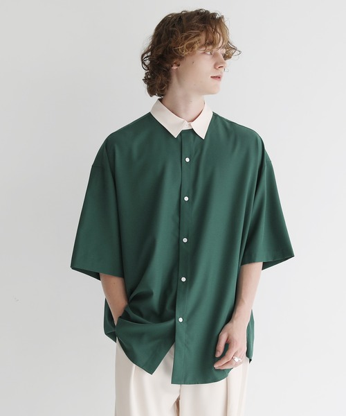 ビッグシルエットリラクシング5分袖クレリックシャツ（シャツ/ブラウス