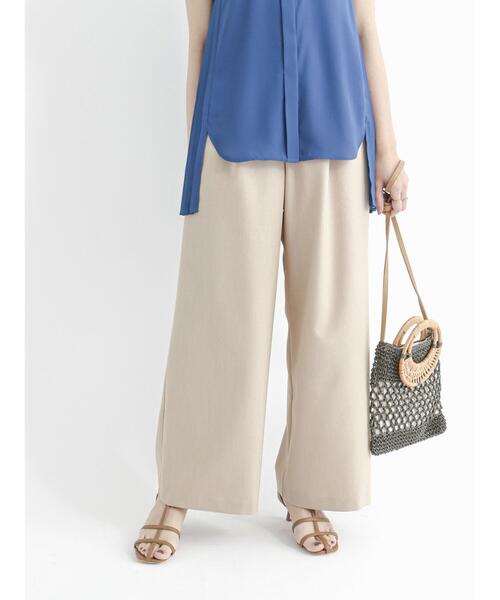 Te chichi（テチチ）の「ハイウエストタックワイドパンツ（その他パンツ・レディース・ベージュ/ブラウン/ブラック・ﾌﾘ-）」の9枚目の写真