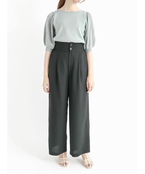 Te chichi（テチチ）の「ハイウエストタックワイドパンツ（その他パンツ・レディース・ベージュ/ブラウン/ブラック・ﾌﾘ-）」の17枚目の写真