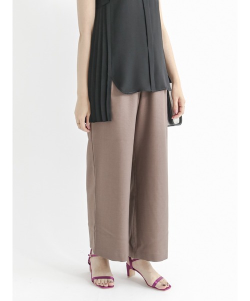 Te chichi（テチチ）の「ハイウエストタックワイドパンツ（その他パンツ・レディース・ベージュ/ブラウン/ブラック・ﾌﾘ-）」の2枚目の写真