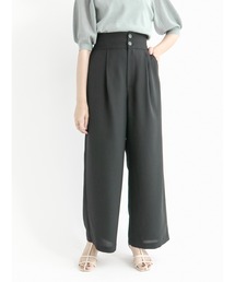 ハイウエストタックワイドパンツ