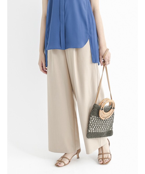 Te chichi（テチチ）の「ハイウエストタックワイドパンツ（その他パンツ・レディース・ベージュ/ブラウン/ブラック・ﾌﾘ-）」の10枚目の写真