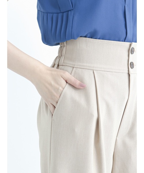 Te chichi（テチチ）の「ハイウエストタックワイドパンツ（その他パンツ・レディース・ベージュ/ブラウン/ブラック・ﾌﾘ-）」の7枚目の写真